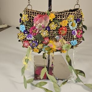 Vintage Mary Frances Multicolor Floral Shoulder Bag